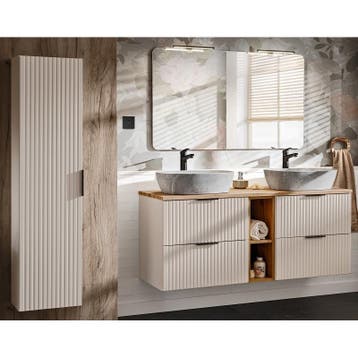 Badkamermeubel Polaris Uno Beige 140CM (Badkamermeubels), Ophalen of Verzenden, Nieuw