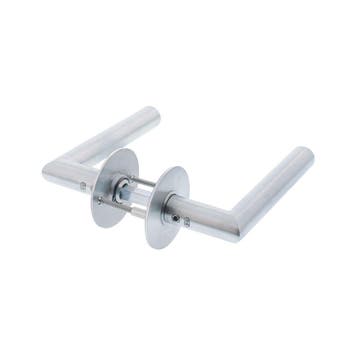 P+E Deurkruk L-model haaks op ronde rozet 8mm stift rvs, Verzenden, Nieuw