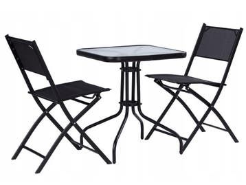Tuintafel Gehard Glas Zwart 60x60 | Nieuw | OP=OP, Tuin en Terras, Tuintafels, Ophalen of Verzenden, Nieuw, Vierkant, Metaal
