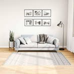 vidaXL Vloerkleed wasbaar 120x180 cm zwart en wit, Verzenden, Nieuw, Wit