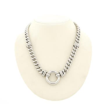 Witgouden gourmetschakel ketting, Ophalen of Verzenden, Gebruikt, Goud, Goud