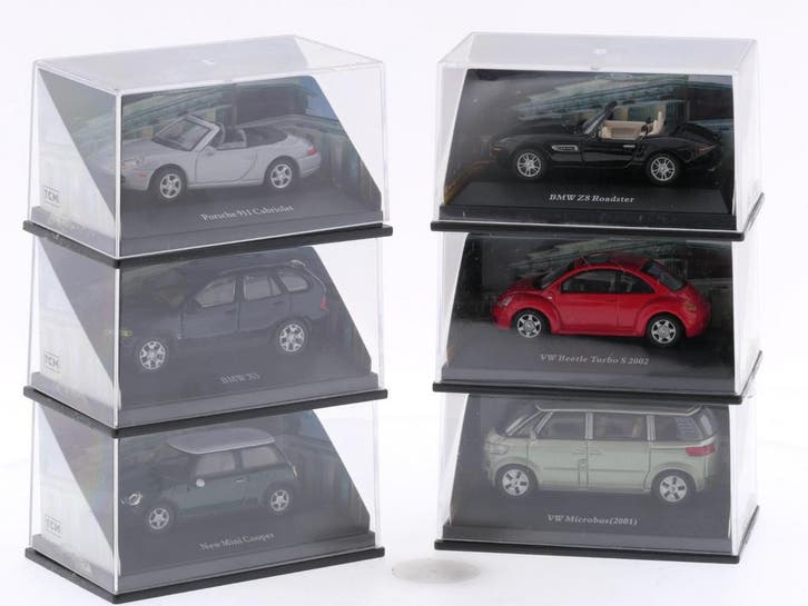 Schaal 1:72 TCM modelautos set van 6 st. Duitsland #7746, Hobby en Vrije tijd, Modelauto's | Overige schalen, Gebruikt, Ophalen of Verzenden