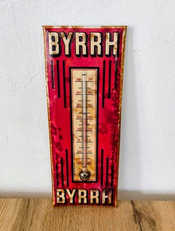 BYRRH - thermometer - Emaille plaat - Glazuur