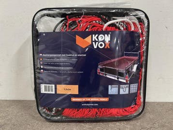 Veiling - 10x Konvox aanhangwagennet 1,5x2m met hoeklus en e, Auto diversen, Aanhangwagen-onderdelen, Nieuw