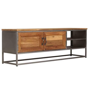 vidaXL Tv-meubel 120x30x40 cm gerecycled teakhout en staal, 100 tot 150 cm, Verzenden, Nieuw, Minder dan 100 cm