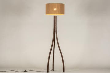 Rietveld Vloerlampen - Bruin - Hout, Touw, Verzenden, Nieuw