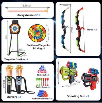 Kinder Boogschiet Set met LED 2 Bogen en Targets, Sport en Fitness, Verzenden, Nieuw