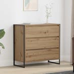 vidaXL Dressoir Ambachtelijk eiken 79 x 36 x 75.5 cm Bewerkt, Verzenden, Nieuw, Overige houtsoorten, Minder dan 50 cm