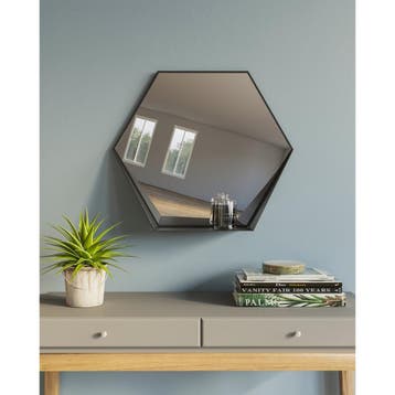 Gorillz Hive Wandspiegel met Plank - Hexagon Spiegel - 60 x, Huis en Inrichting, Woonaccessoires | Spiegels, Verzenden, Nieuw