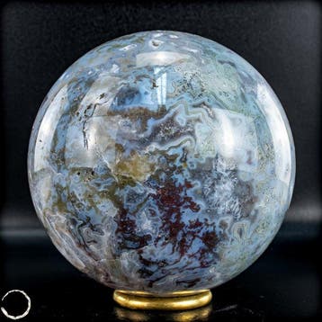 Zeldzaam natuurlijk artistiek mos – agaat Sphere, Brazilië-