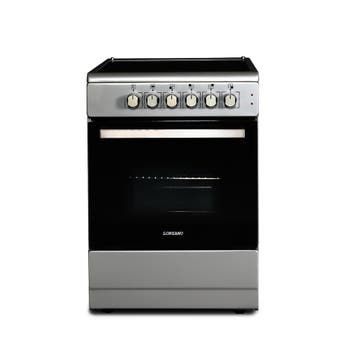 Lonzano Keramisch Fornuis KF600RVS Zilver Heteluchtoven 2 of, Witgoed en Apparatuur, Fornuizen, Verzenden, Nieuw