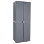 vidaXL Tuinkast 65x45x172 cm PP rattan grijs, Huis en Inrichting, Verzenden, Nieuw