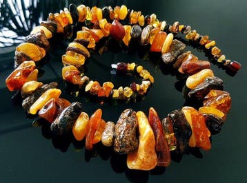 Amber Zeldzame enorme vintage Baltische barnsteen ketting –
