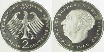 2 Dm Brd 1972j Heuss, Verzenden