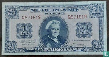 Nederland 2,5 gulden (PL16.a1) - 1945, Postzegels en Munten, Bankbiljetten | Nederland, Verzenden, Los biljet