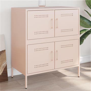vidaXL Dressoir 68x39x79 cm staal roze, Verzenden, Nieuw, 50 tot 100 cm, Metaal