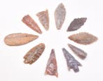 Chalcolithisch Jasper, Flint 10 pijlpunten (Zonder