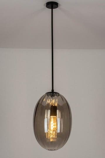 Rietveld Hanglampen - Zwart, Grijs - Glas, Metaal, Verzenden, Nieuw