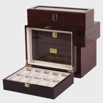 Luxe Houten Horlogedoos met 6, 10 of 12 Vakken - Handgemaakt, Sieraden, Tassen en Uiterlijk, Verzenden, Nieuw