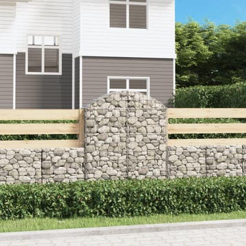 vidaXL Schanskorf gewelfd 100x30x120/140 cm gegalvaniseerd, Tuin en Terras, Bloembakken en Plantenbakken, 100 cm of meer, Verzenden