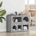 vidaXL Dressoir Grijs Sonoma 80,5 x 35 x 59 cm Bewerkt hout, Verzenden, Nieuw, Overige houtsoorten, Minder dan 50 cm
