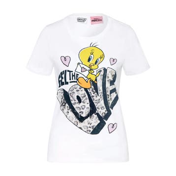 Frogbox • wit t-shirt Feel the love • 36, Kleding | Dames, Tops, Princess goes Hollywood, Verzenden, Wit, Nieuw