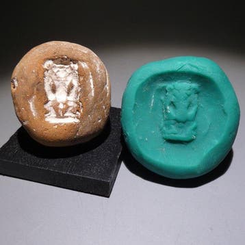 Oud-Egyptisch Terracotta Gietvorm voor het maken van de god