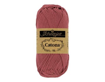 Scheepjes Catona 25g - 396 Rose Wine - Haakgaren / Breigaren, Ophalen of Verzenden, Nieuw, Breien of Haken, Wol of Garen