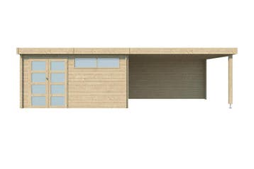 Woodlands Blokhut Modern met Overkapping 815 x 385 cm, Nieuw