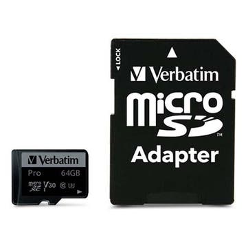 Micro SDXC kaart met adapter | Verbatim | 64 GB, Verzenden, Nieuw, Verbatim