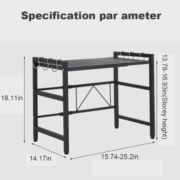 Verstelbare Magnetron Ovenrek - Keuken Organizer met Haken, Verzenden, Nieuw
