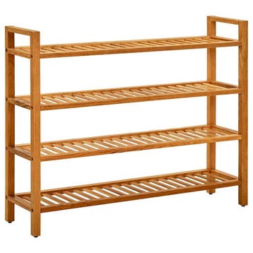 vidaXL Schoenenrek met 4 schappen 100x27x80 cm massief, Huis en Inrichting, Verzenden, Nieuw
