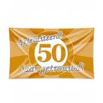 Gevelvlag 50 Jaar Getrouwd Goud (150x90cm), Hobby en Vrije tijd, Ophalen of Verzenden, Nieuw