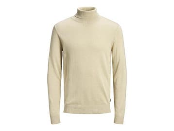 Veiling - Jack &amp; Jones Emil Knit Roll Neck Oatmeal - M, Nieuw
