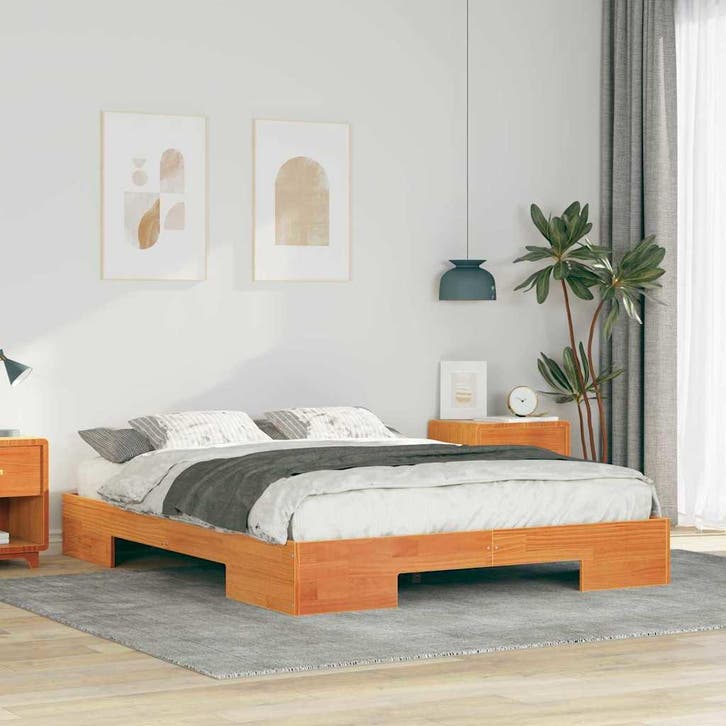 vidaXL Bedframe Bruin 160 x 200 cm, Huis en Inrichting, Slaapkamer | Bedden, Bruin, Nieuw, Hout, Verzenden