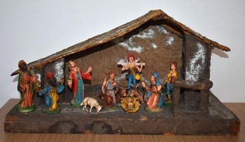 Kerstdecoratie handgeschilderd - uitzonderlijk mooie oude, Nieuw