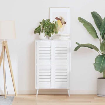 vidaXL Kastdeur met de deur 4 st Wit 69 x 49,4 cm Massief, Verzenden, Nieuw