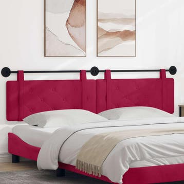 vidaXL Hangend hoofdbord Wijnrood Fluweel, Verzenden, Nieuw, Rood, Stof