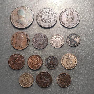 Oostenrijk, Hongarije. Lote de 14 monedas (4 plata) (Zonder