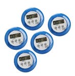 Set van 5 digitale timers, kookwekkers (alarmklok) blauw, Ophalen of Verzenden, Nieuw