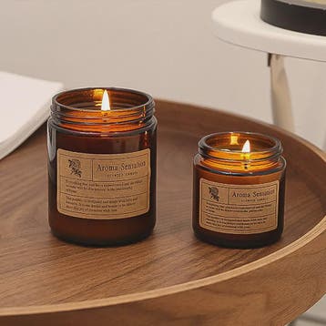 Aromatherapie Kaars in Bruin Glazen Pot - Geurkaars voor Hui, Verzenden, Nieuw