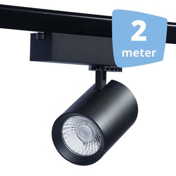 *TIP*  LED RAILVERLICHTING EOS Zwart 2 SPOTS + 2M RAILS, Ophalen of Verzenden