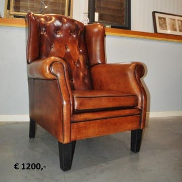 Schapenleren meubels van O.A. Lounge Atelier, Zo goed als nieuw, Leer