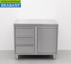 HCB RVS Werkkast Kast Werktafel Afvalbak en 3 laden 100 cm, Ophalen of Verzenden, Nieuw in verpakking