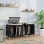 vidaXL Platenkast 100x38x48 cm bewerkt hout zwart, Verzenden, Nieuw