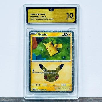 Pokémon Graded card - Pikachu Holo 028 - 30th Anniversary –, Nieuw
