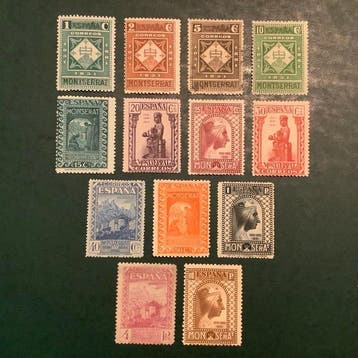 Spanje 1931 - Klooster van Montserat - Edifil 636/649, Gestempeld