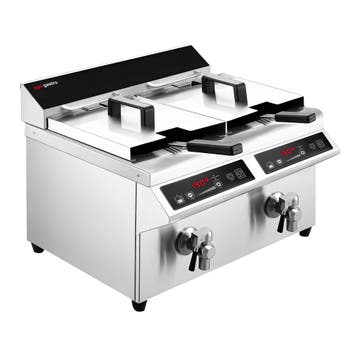 GGM Gastro | Dubbele inductie friteuse - 8+8 liter - 7 kW -, Verzenden, Nieuw