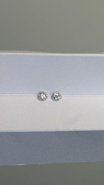 2 pcs Diamant (Natuurlijk) - 0.92 ct - Rond - D (kleurloos), Nieuw