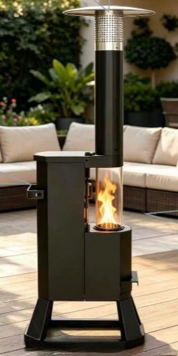 PelletKing Glass Tower Pellet Terrasverwarmer Buiten, Verzenden, Nieuw